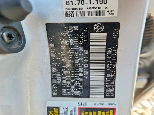 2012 TOYOTA CAMRY