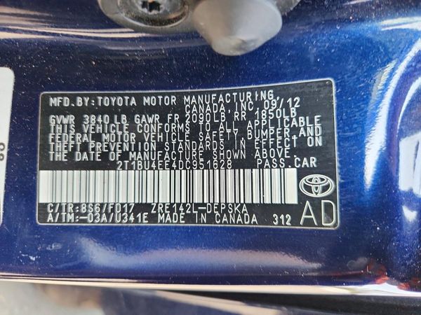 2013 TOYOTA COROLLA
