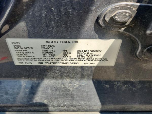 2021 TESLA MODEL Y