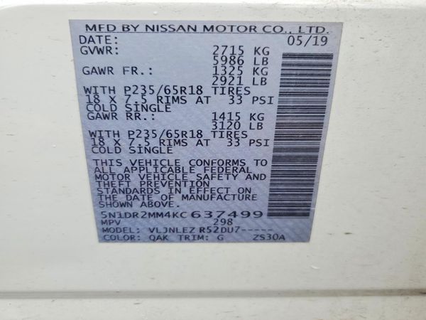 2019 NISSAN PATHFINDER