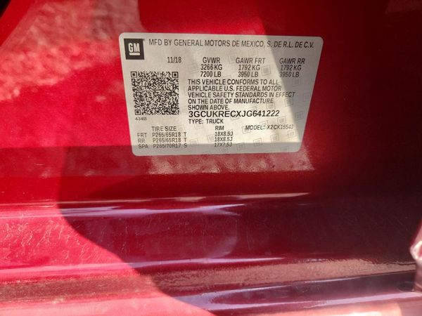 2018 CHEVROLET SILVERADO LT — VINS
