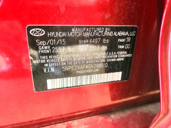 2016 HYUNDAI SONATA
