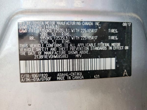 2017 TOYOTA RAV4 LE