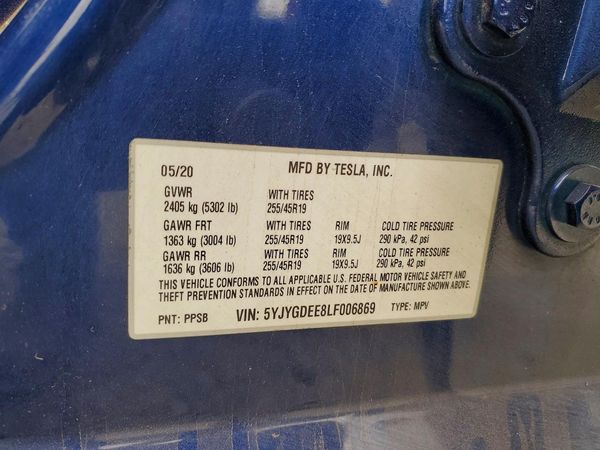 2020 TESLA MODEL Y