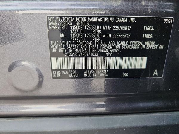 2024 TOYOTA RAV4 LE — VINS