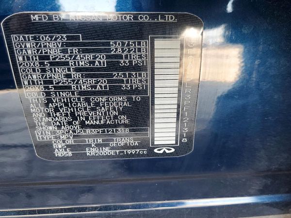2023 INFINITI QX55 Sensory
