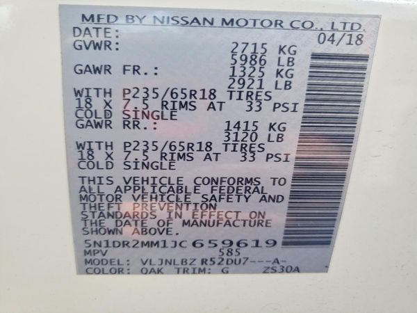 2018 NISSAN PATHFINDER