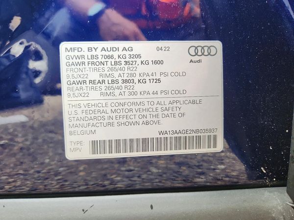 2022 AUDI E-TRON quattro Prestige