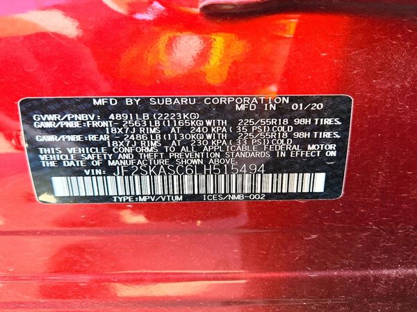 2020 SUBARU FORESTER Ltd Base+ES+KA