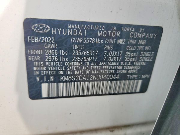 2022 HYUNDAI SANTA FE Blue
