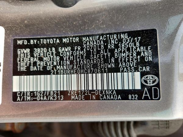2017 TOYOTA COROLLA
