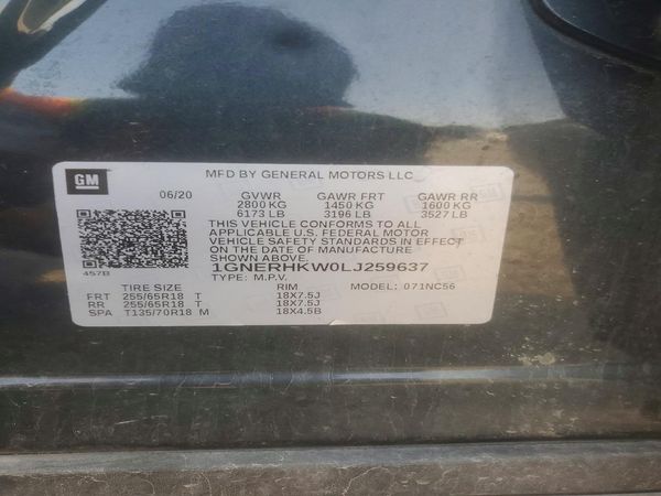 2020 CHEVROLET TRAVERSE LT