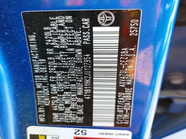 2018 TOYOTA CAMRY L/LE/SE/XLE