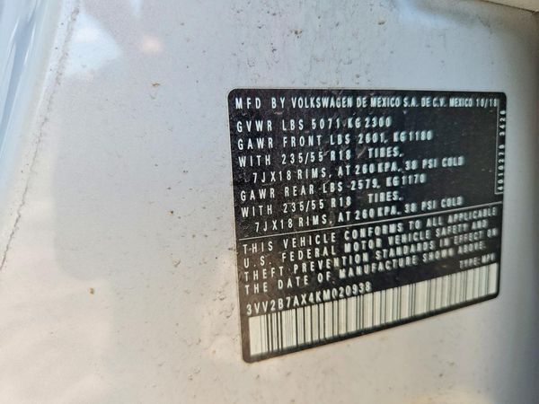 2019 VOLKSWAGEN TIGUAN