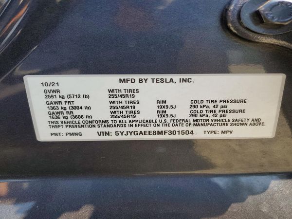 2021 TESLA MODEL Y