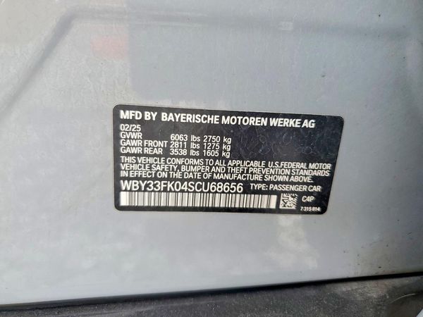 2025 BMW I5 eDrive40 — VINS