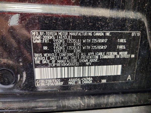 2019 TOYOTA RAV4 XLE / XLE Premium 4WD