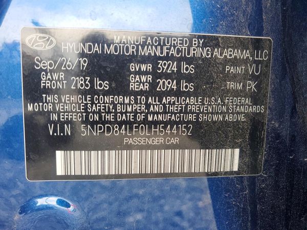 2020 HYUNDAI ELANTRA