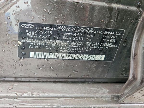 2017 HYUNDAI SONATA SE, Eco