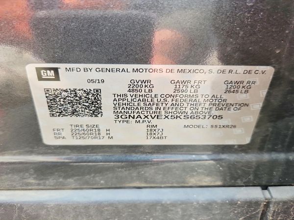 2019 CHEVROLET EQUINOX LT (2LT) — VINS