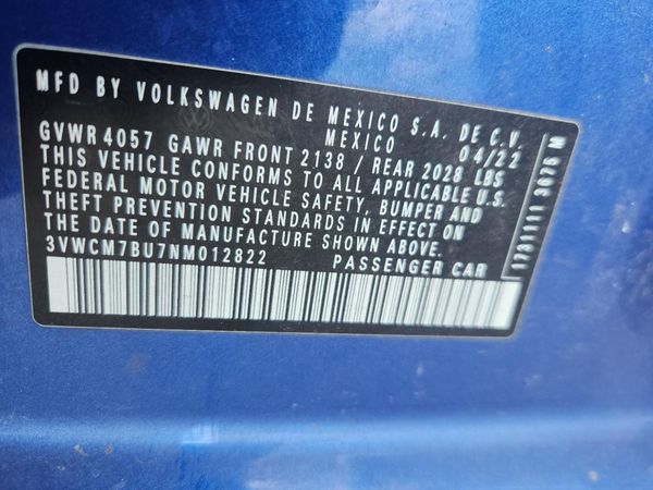 2022 VOLKSWAGEN JETTA S