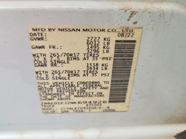 2022 NISSAN FRONTIER Crew Cab