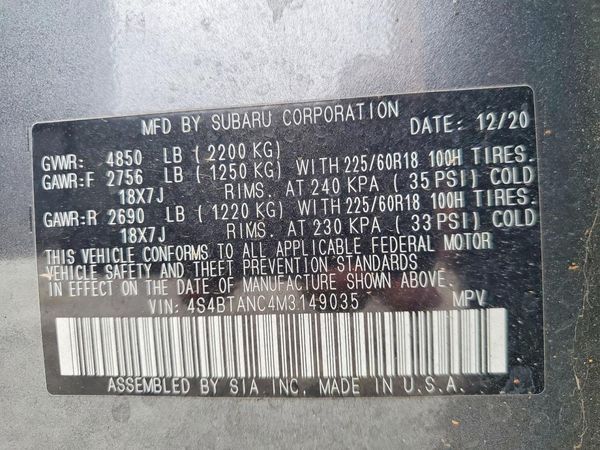 2021 SUBARU OUTBACK Limited+M/R+NAVI(HK)