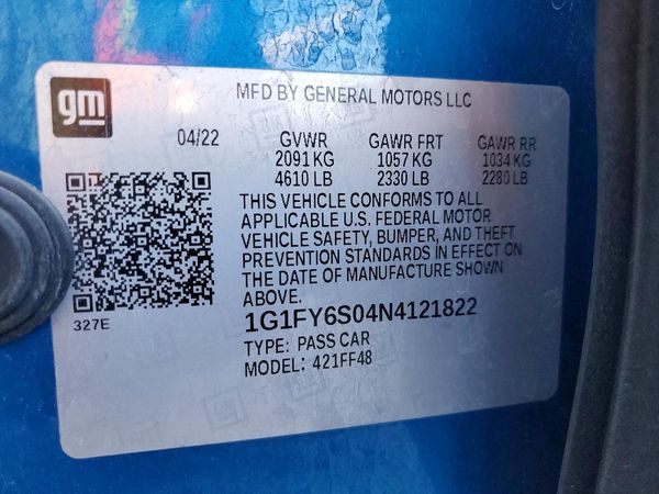 2022 CHEVROLET BOLT LT — VINS