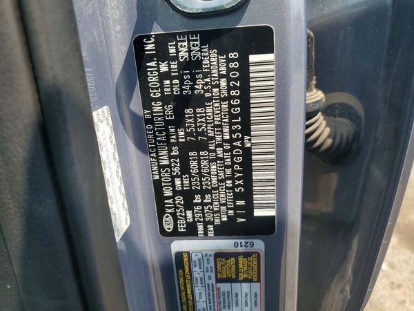 2020 KIA SORENTO L, LX, S