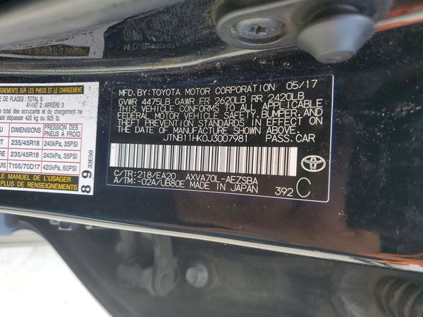 2018 TOYOTA CAMRY LE/SE/XLE/XSE