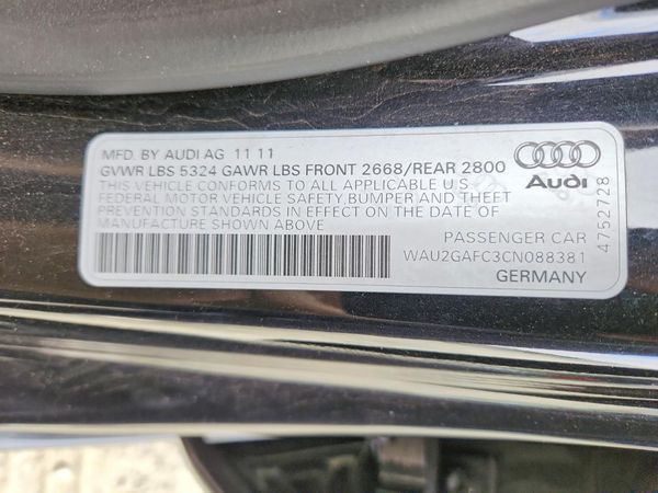 2012 AUDI A7 quattro Prestige — VINS