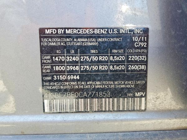 2012 MERCEDES-BENZ GL GL450 4-MATIC