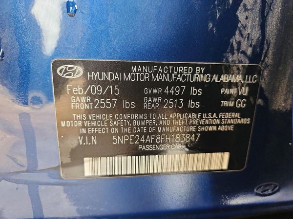 2015 HYUNDAI SONATA SE, ECO