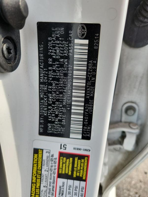 2021 TOYOTA CAMRY