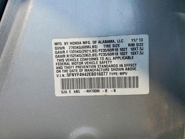 2014 HONDA PILOT EX — VINS