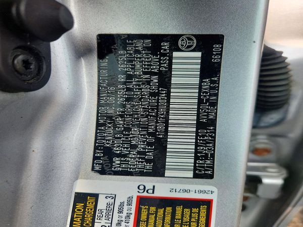 2017 TOYOTA CAMRY SOLA LE/SE/XLE Hybrid — VINS