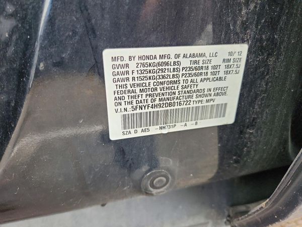 2013 HONDA PILOT TOURING