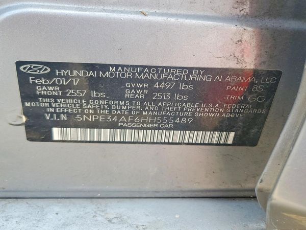 2017 HYUNDAI SONATA