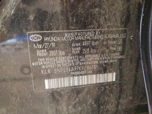 2019 HYUNDAI SONATA