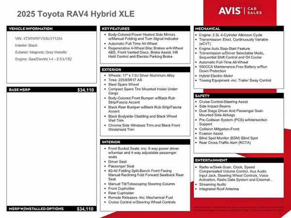 2025 TOYOTA RAV4 XLE