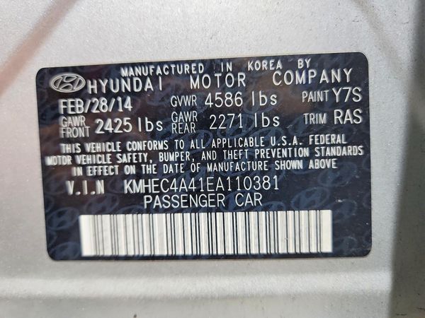 2014 HYUNDAI SONATA Hybrid/ Hybrid Limited — VINS