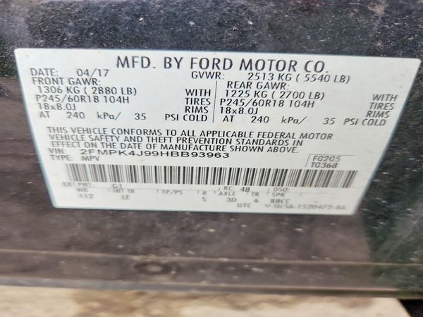 2017 FORD EDGE SEL