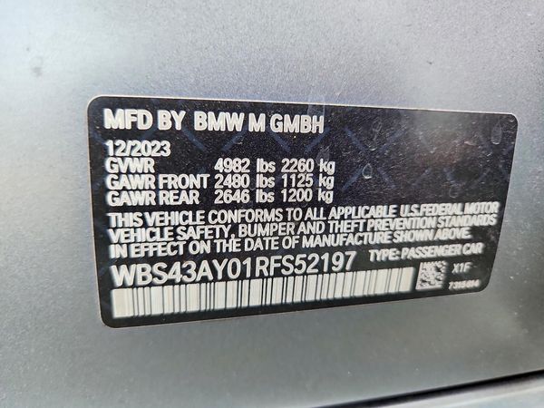 2024 BMW M3 M3 xDrive Competition — VINS