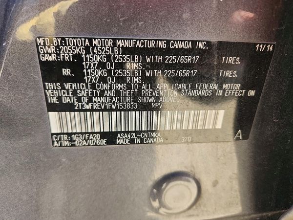 2015 TOYOTA RAV4 XLE (M Grade)