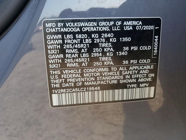 2020 VOLKSWAGEN ATLAS CROSS SPORT 4Motion SEL R-Line