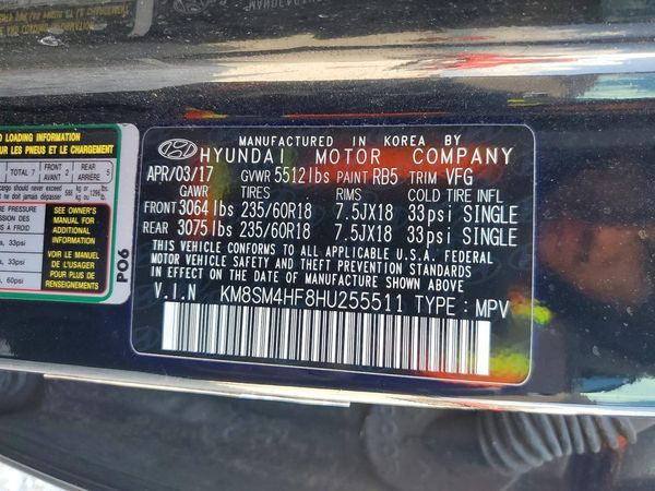 2017 HYUNDAI SANTA FE GI