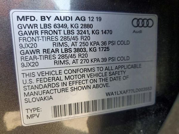 2020 AUDI Q7 quattro Premium Plus