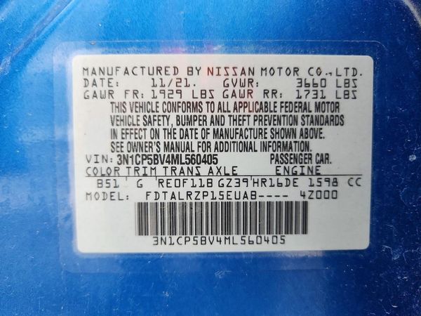 2021 NISSAN KICKS S