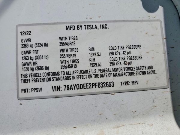 2023 TESLA MODEL Y — VINS