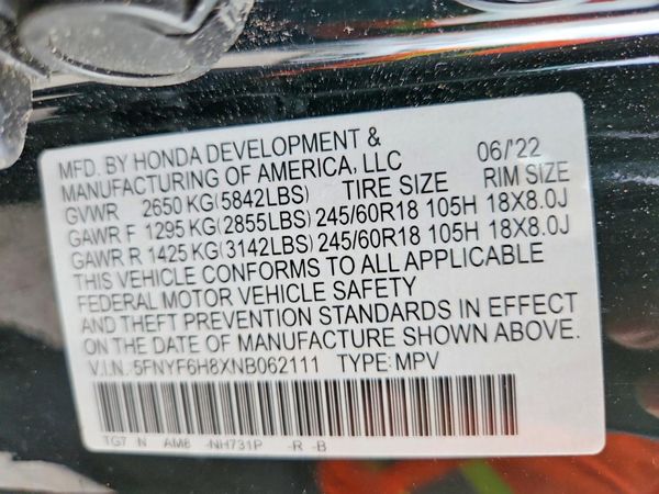2022 HONDA PILOT